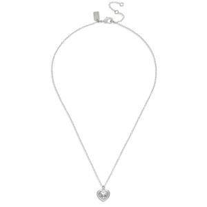 Coach Heart Shaped Silver Pendant Necklace